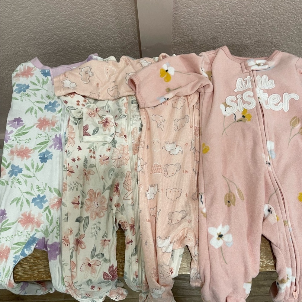 ALL 13 pc Baby Onesie Set with Floral, Giraffe, and Leopard Prints
